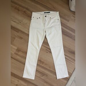 Slim Straight Jeans in Off-White